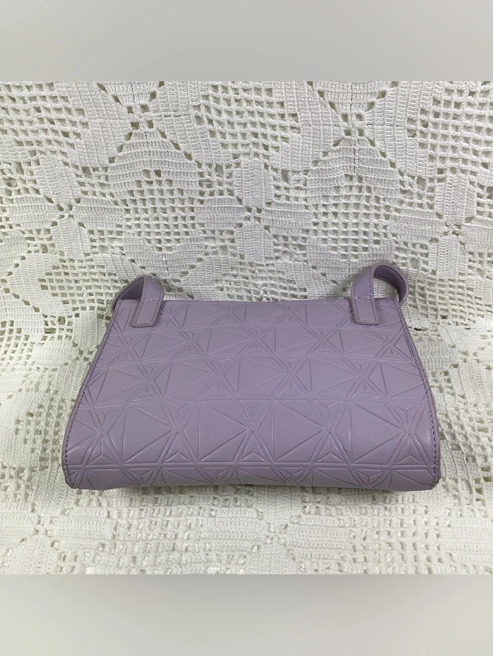 Hank & Henry Lilac Geometric Embossed Crossbody Bag
